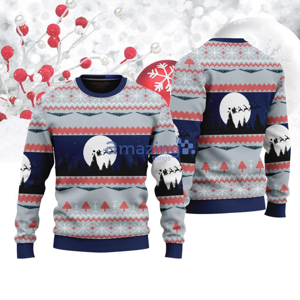 Northrop B 2 Spirit Christmas AOP Sweater Christmas Holiday Gift image Northrop B-2 Spirit Christmas AOP Sweater Christmas Holiday Gift Product Photo 1