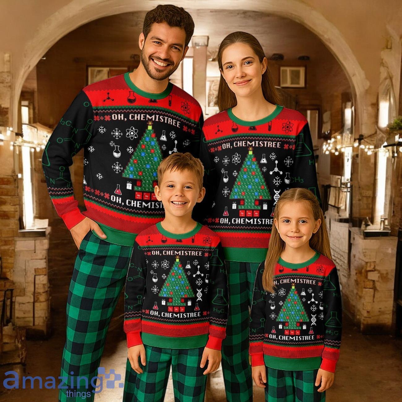 Oh Chemistree Science Ugly Christmas Gift ForFamily Pajamas Set For Adults Chemist Lover Xmas image Oh Chemistree Science Ugly Christmas Gift ForFamily Pajamas Set For Adults Chemist Lover Xmas Product Photo 1