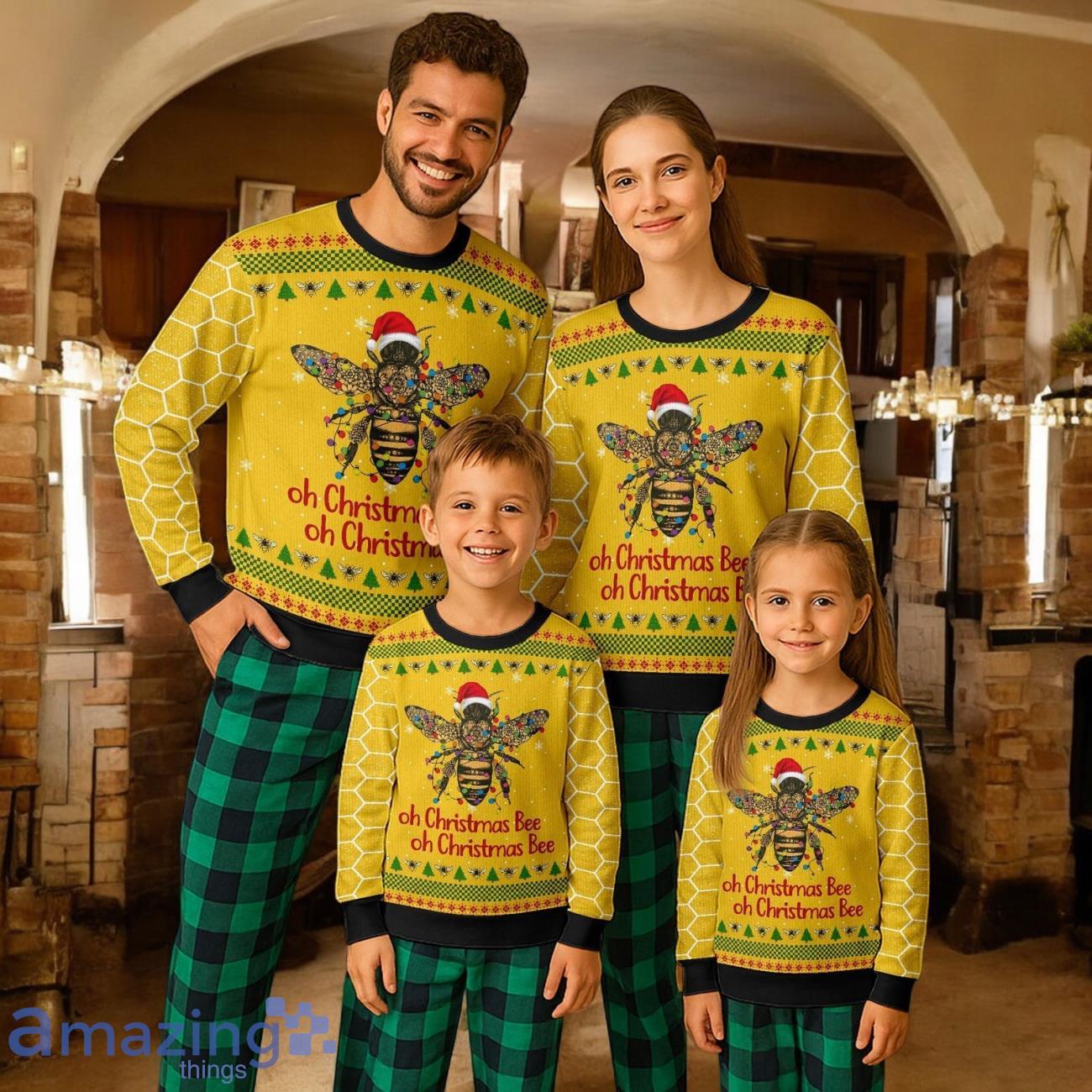 Oh Christmas Gift ForFamily Pajamas Set For Adults Bee Honey Bee Christmas Gift ForFamily Pajamas Set For Adults image Oh Christmas Gift ForFamily Pajamas Set For Adults Bee Honey Bee Christmas Gift ForFamily Pajamas Set For Adults Product Photo 1