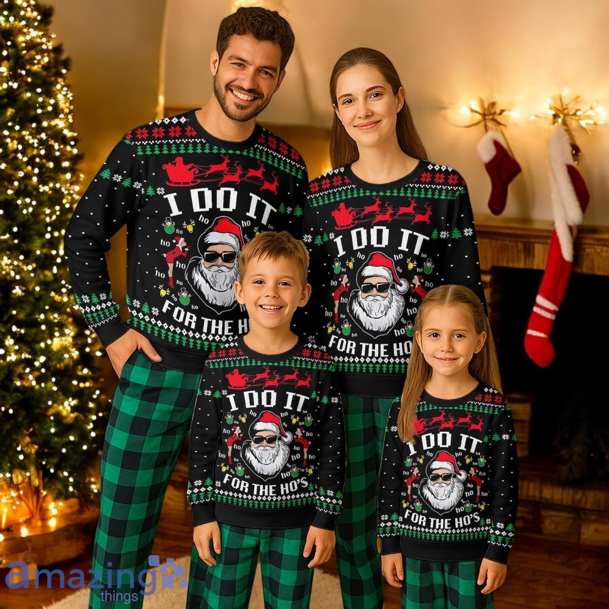 Santa Claus I Do It For The Ho’s Christmas Holiday Pajamas Set For Family Product Photo 1