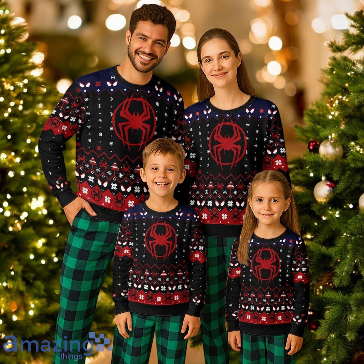 Spider Across Christmas Holiday Pajamas Set For Family image Spider Across Christmas Holiday Pajamas Set For Family Product Photo 1