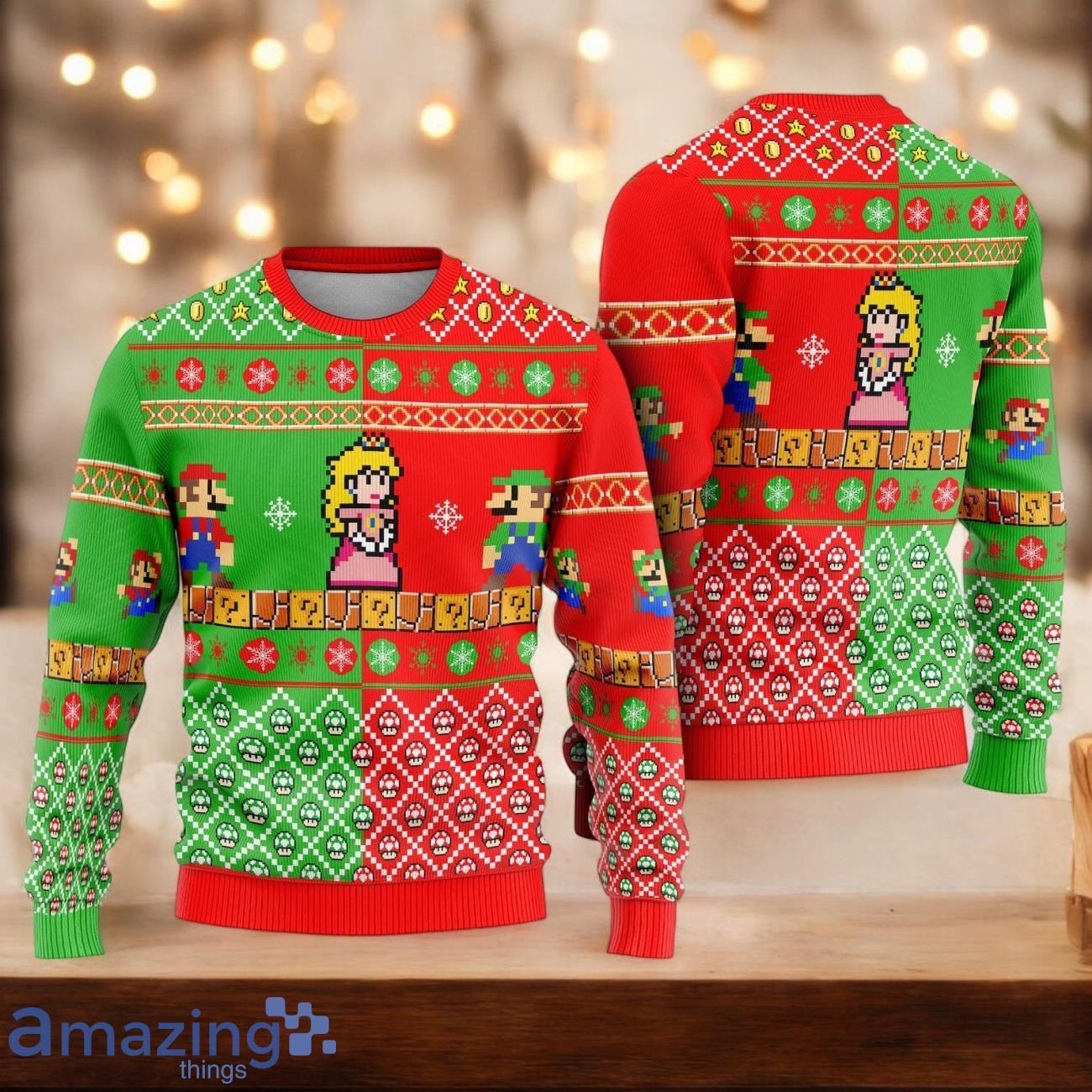 Super Mario Ugly Christmas Sweater Christmas Gift For Men And Women image Super Mario Ugly Christmas Sweater Christmas Gift For Men And Women Product Photo 1