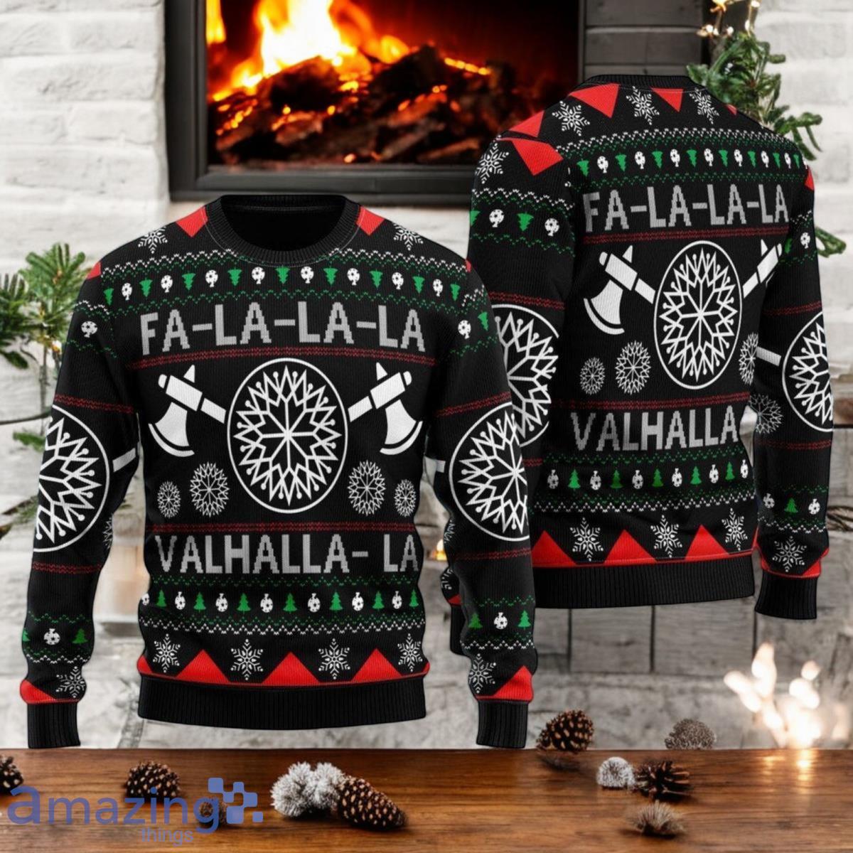 Vikings Valhalla Ugly Christmas Sweater Valhalla Xmas Ugly Christmas Holiday Sweater image Vikings Valhalla Ugly Christmas Sweater Valhalla Xmas Ugly Christmas Holiday Sweater Product Photo 1