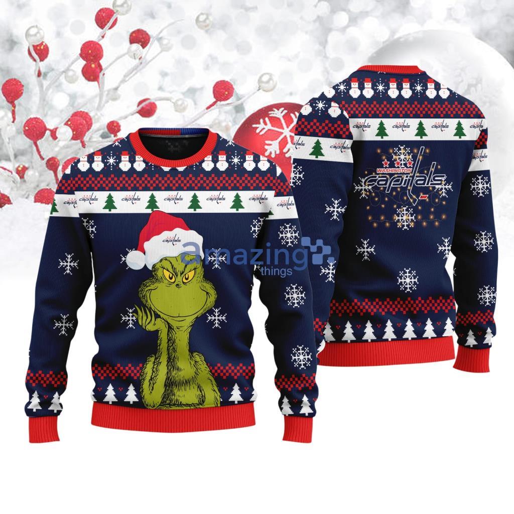 Washington Capitals The Grinch Funny Merry Christmas Ugly Sweater 3D Christmas Holiday Gift image Washington Capitals The Grinch Funny Merry Christmas Ugly Sweater 3D Christmas Holiday Gift Product Photo 1