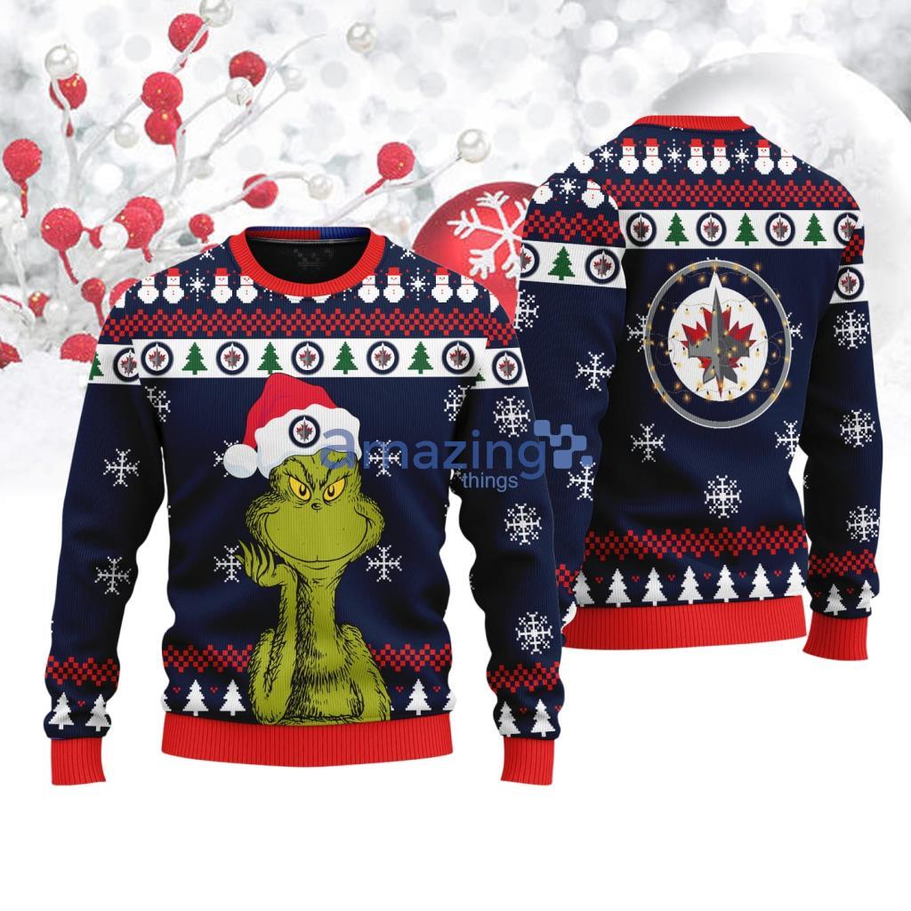 Winnipeg Jets The Grinch Funny Merry Christmas Ugly Sweater 3D Christmas Holiday Gift image Winnipeg Jets The Grinch Funny Merry Christmas Ugly Sweater 3D Christmas Holiday Gift Product Photo 1