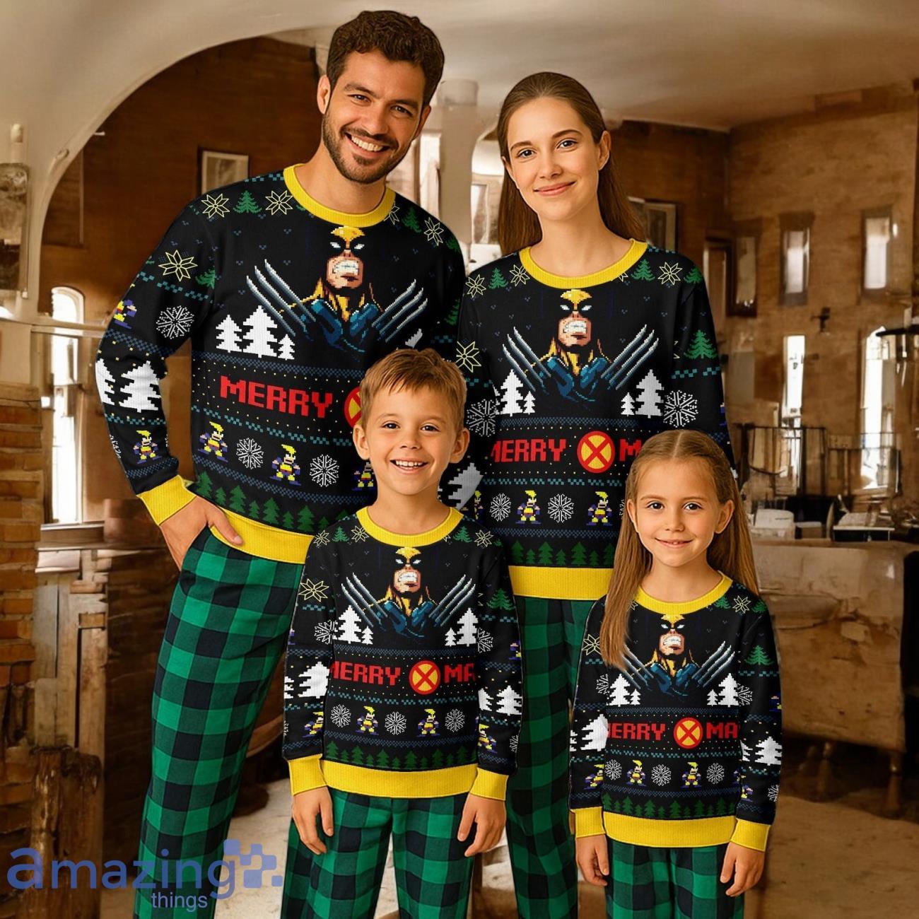 Wolverine Merry Xmas Ugly Christmas Gift ForFamily Pajamas Set For Adults Wolverine Movie Xmas image Wolverine Merry Xmas Ugly Christmas Gift ForFamily Pajamas Set For Adults Wolverine Movie Xmas Product Photo 1
