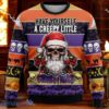 Creepy Skull Santa Ugly Christmas Sweater