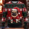 Cute Pug Ugly Christmas Sweater Santa Dog Holiday Sweater
