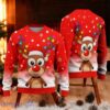 Cute Rudolph Christmas Sweater With Santa Hat Sweater