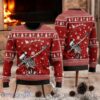 Dabbing Skeleton Santa Christmas Sweater Funny Red Ugly Xmas