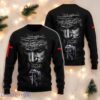 Faith Over Fear Black TSweater Knight Sweater Christian Ugly Christmas Sweater