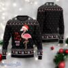 Fla La La Flamingo Christmas Ugly Sweater Funny Santa Hat Xmas Black Sweater