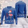 Fla La La Flamingo Christmas Ugly Sweater Funny Santa Hat Xmas Blue Sweater