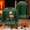 Fla La La Flamingo Christmas Ugly Sweater Funny Santa Hat Xmas Green Sweater