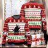 Funny Cat Christmas Ugly Sweater Black Cat What Holiday Sweater