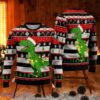 Funny Christmas Dinosaur Sweater With Santa Hat & Lights – T-Rex Holiday Sweater