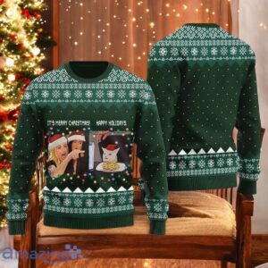 Funny Yelling At A Cat Meme Christmas Ugly Sweater Merry Cat Xmas Sweater