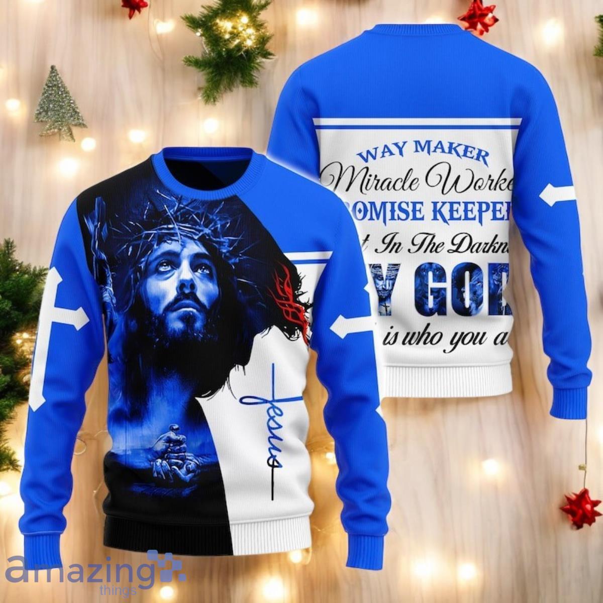 Jesus My God the light in the darkness Sweater Christian Ugly Christmas Sweater image Jesus My God the light in the darkness Sweater Christian Ugly Christmas Sweater Product Photo 1