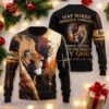 Lion Cross Light Way Maker Miracle Worker Jesus Sweater