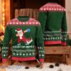 Personalized Dabbing Santa Bowling Christmas Green Ugly Sweater