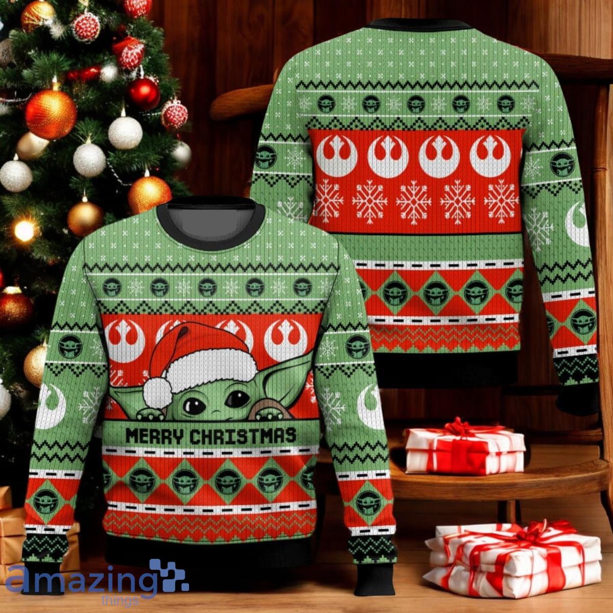 Star Wars Ugly Christmas Sweater Baby Yoda Sweater image Star Wars Ugly Christmas Sweater Baby Yoda Sweater Product Photo 1