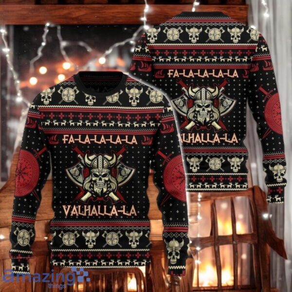 Viking Valhalla Ugly Christmas Sweater Funny Norse Warrior Holiday Sweater Viking Valhalla Ugly Christmas Sweater Funny Norse Warrior Holiday Sweater